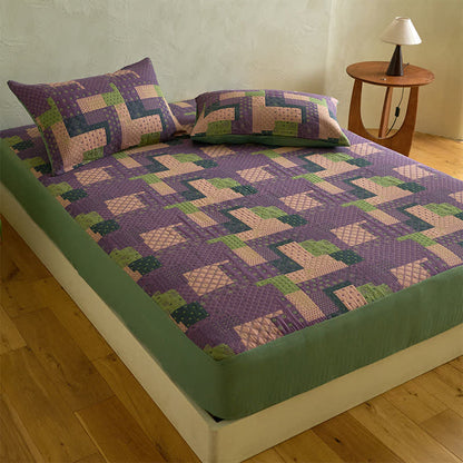 Patchwork Cotton Gauze Jacquard Fitted Sheet - image 2