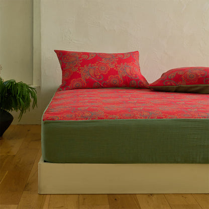 Paisley Floral Cotton Jacquard Fitted Sheet - image 4