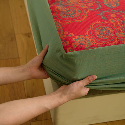 Paisley Floral Cotton Jacquard Fitted Sheet - image 6