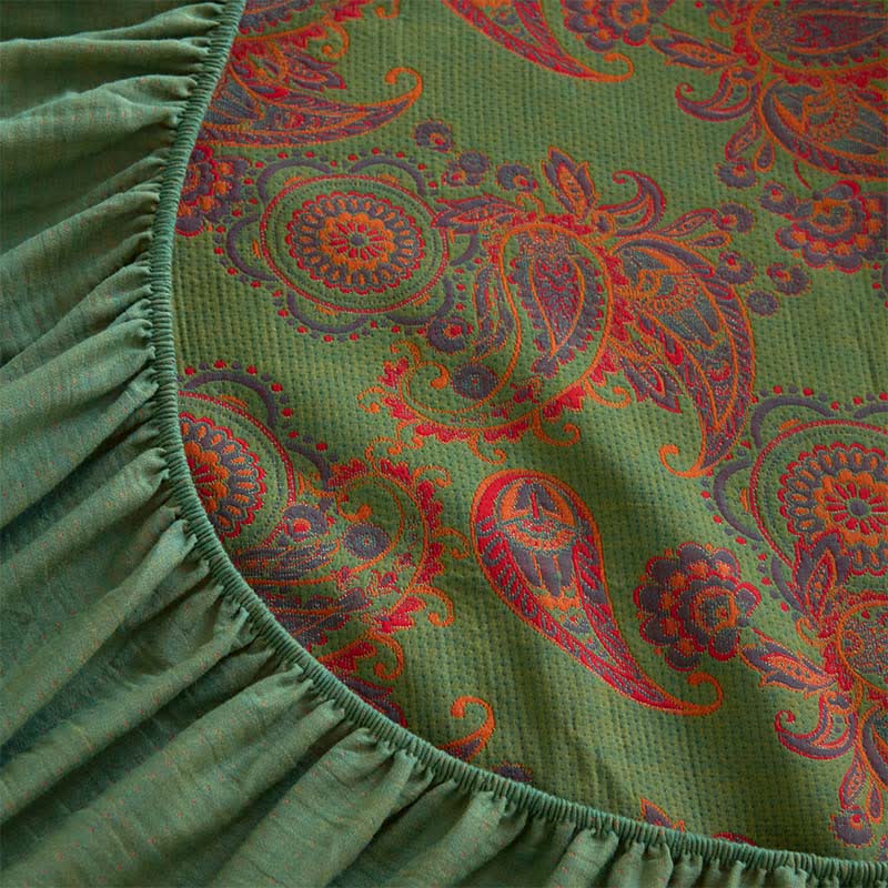 Paisley Floral Cotton Jacquard Fitted Sheet - image 9