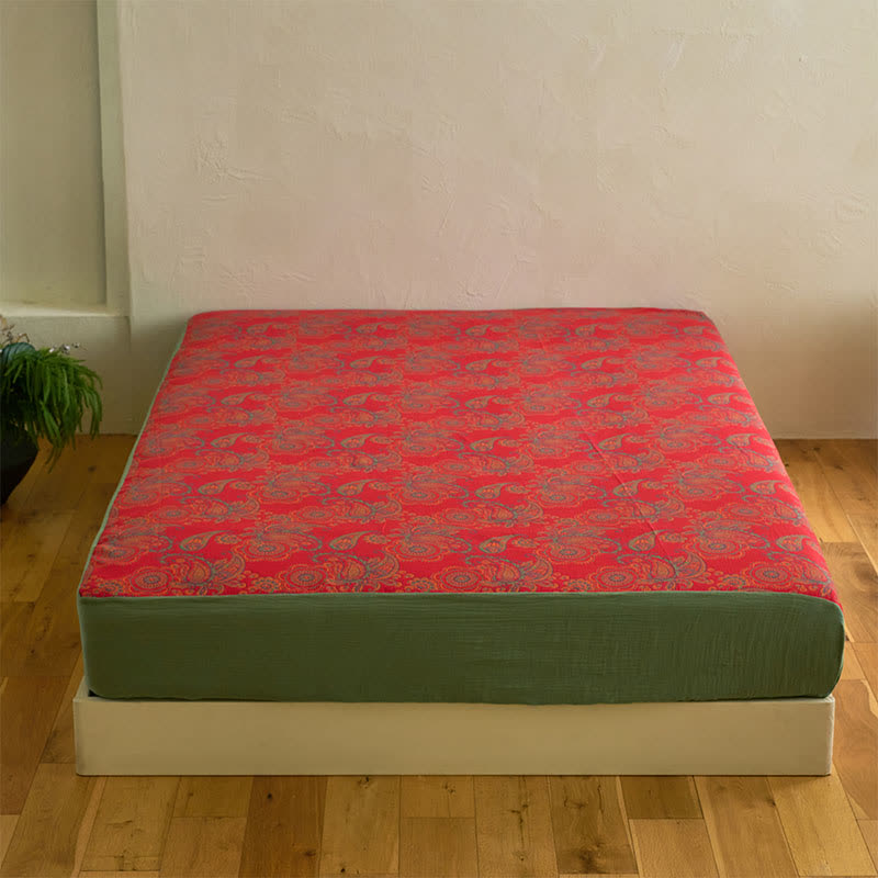 Paisley Floral Cotton Jacquard Fitted Sheet - image 3