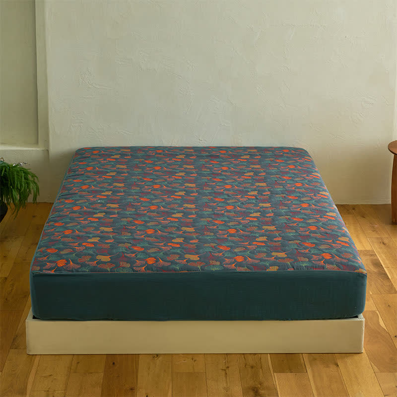 Ginkgo Natural Cotton Gauze Fitted Sheet - image 3