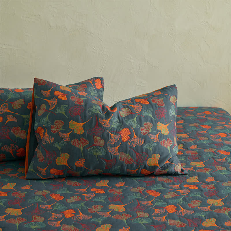 Ginkgo Natural Cotton Gauze Fitted Sheet - image 5