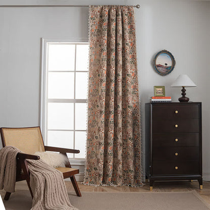 Nature-inspired Leaf Jacquard Tassel Curtain - image 2