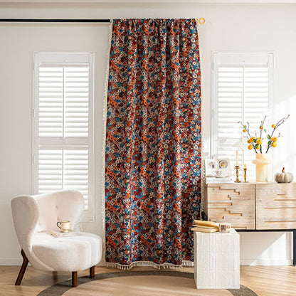 Colorful Daisy Jacquard Tassel Curtain - image 2