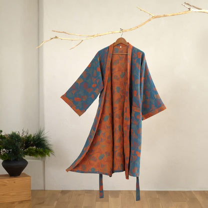 Ownkoti Ginkgo Leaf Cotton Gauze Japanese Robe - image 14