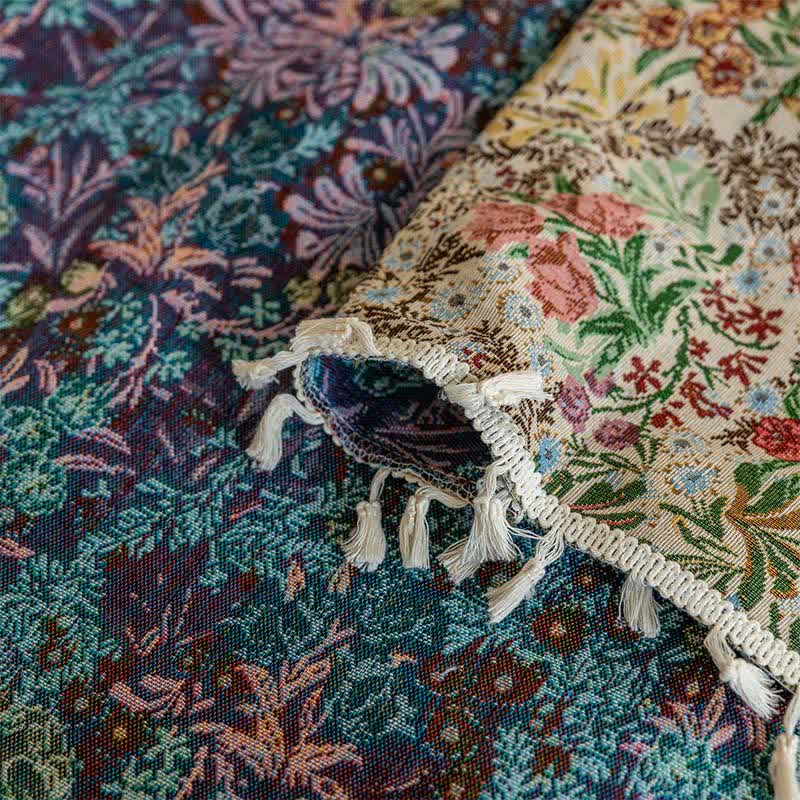 Painterly Vintage Floral Tassel Curtain - image 9