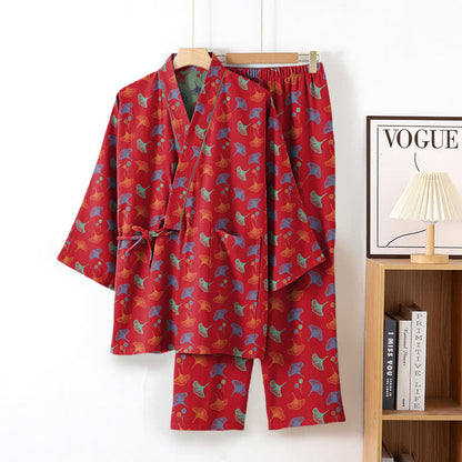 Ownkoti Ginkgo Organic Cotton Kimono Loungewear Set - image 13