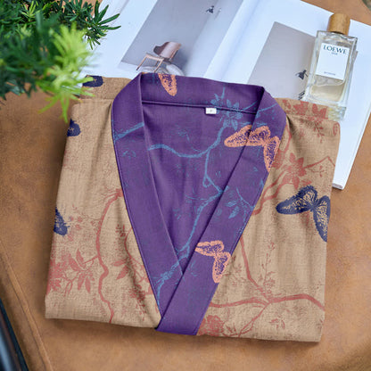 Butterfly Cotton Gauze Kimono Robe - image 13