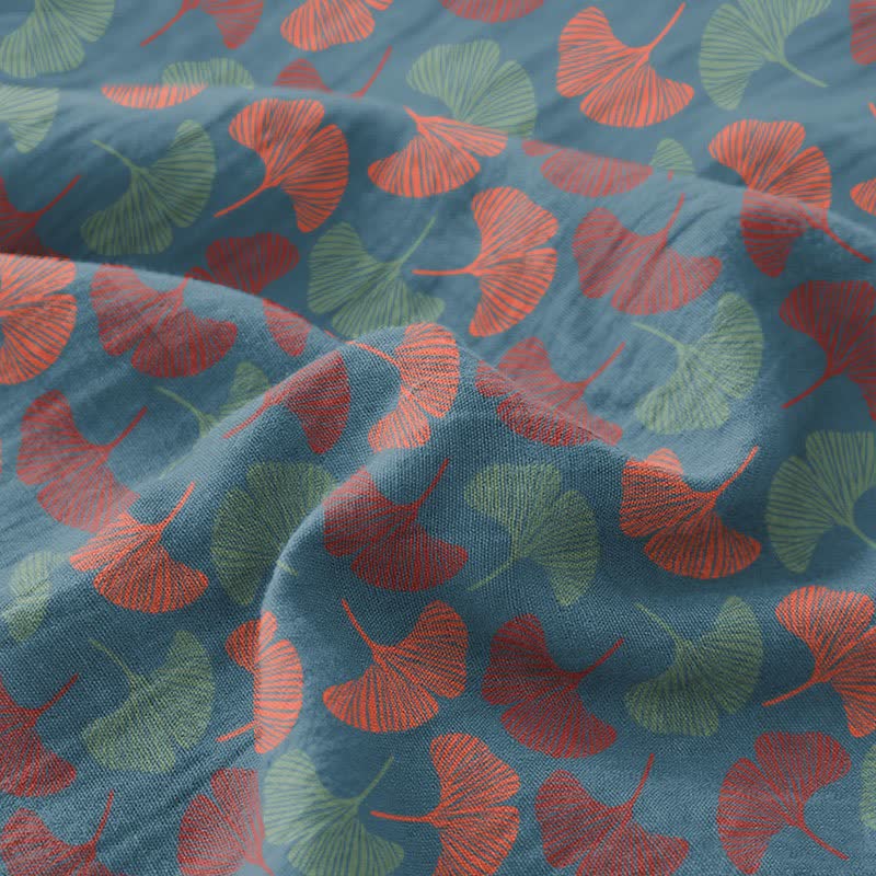 Ginkgo Biloba Cotton Gauze Japanese Robe - image 2