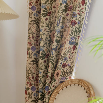 Painterly Dahlia Floral Tassel Curtain - image 7