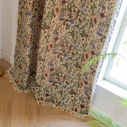 Painterly Dahlia Floral Tassel Curtain - image 8