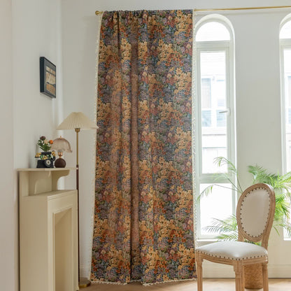 Luxurious Blooming Flowers Tassel Curtain - image 2