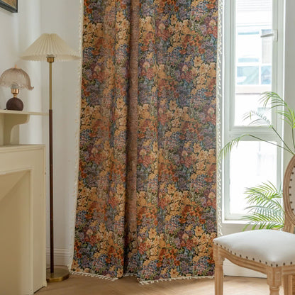 Luxurious Blooming Flowers Tassel Curtain - image 3