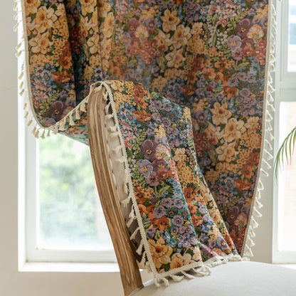 Luxurious Blooming Flowers Tassel Curtain - image 5