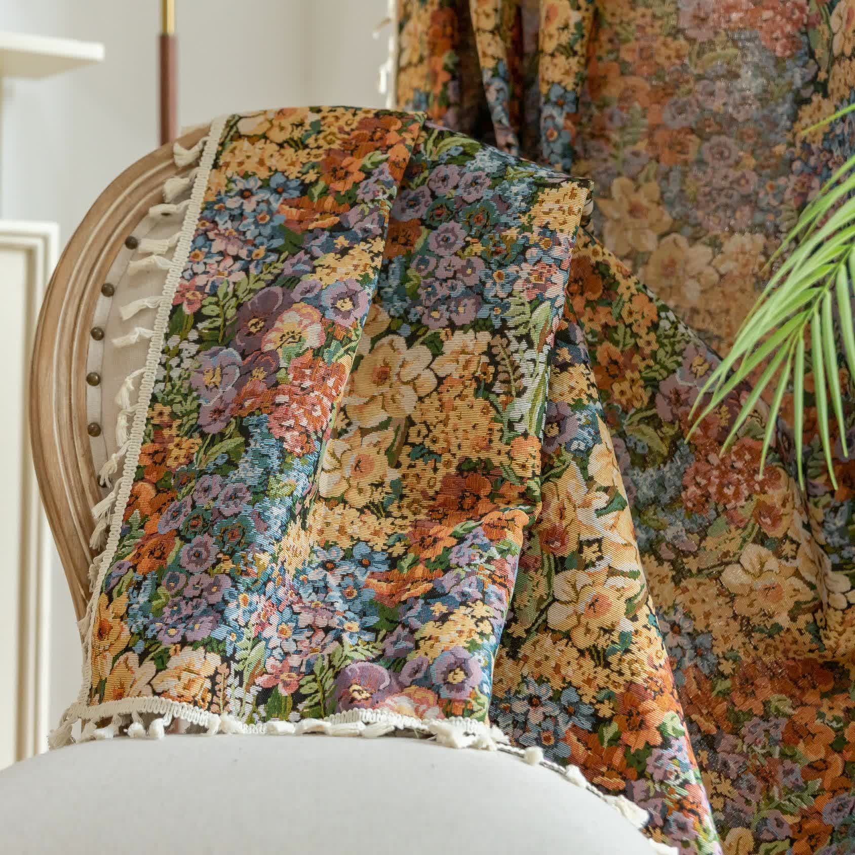 Luxurious Blooming Flowers Tassel Curtain - image 8