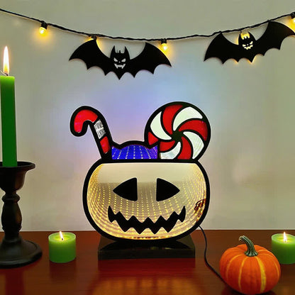 3D Pumpkin Infinity Lights Halloween Decoration - image 4