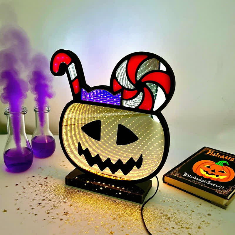 3D Pumpkin Infinity Lights Halloween Decoration - image 6