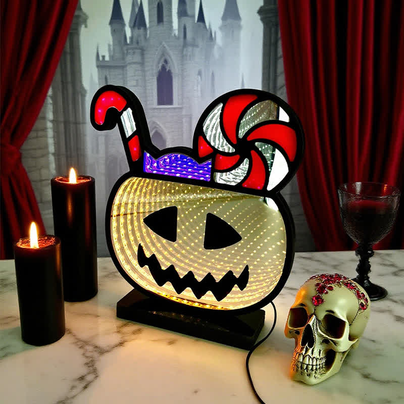3D Pumpkin Infinity Lights Halloween Decoration - image 2