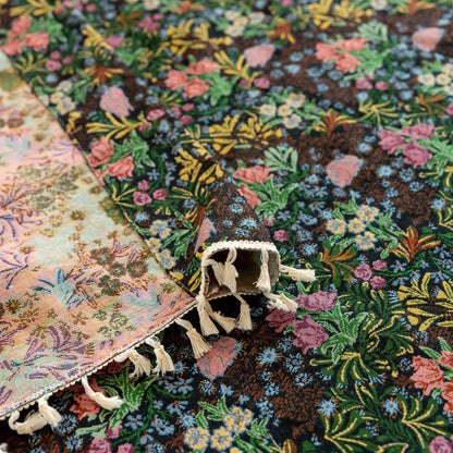 Retro Floral Branch Leaf Tassel Curtain - image 9