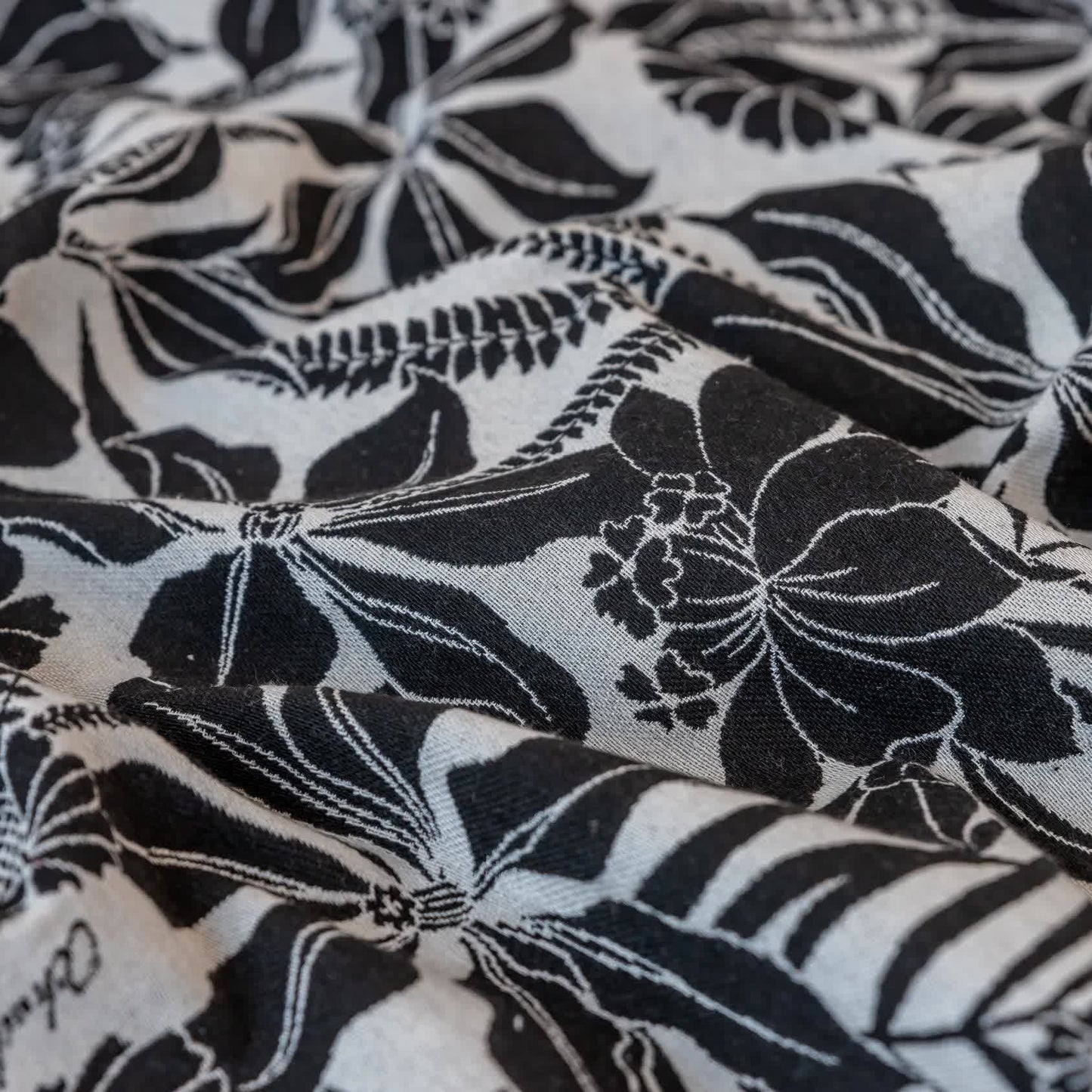 Vintage Black Floral Tassel Curtain - image 10