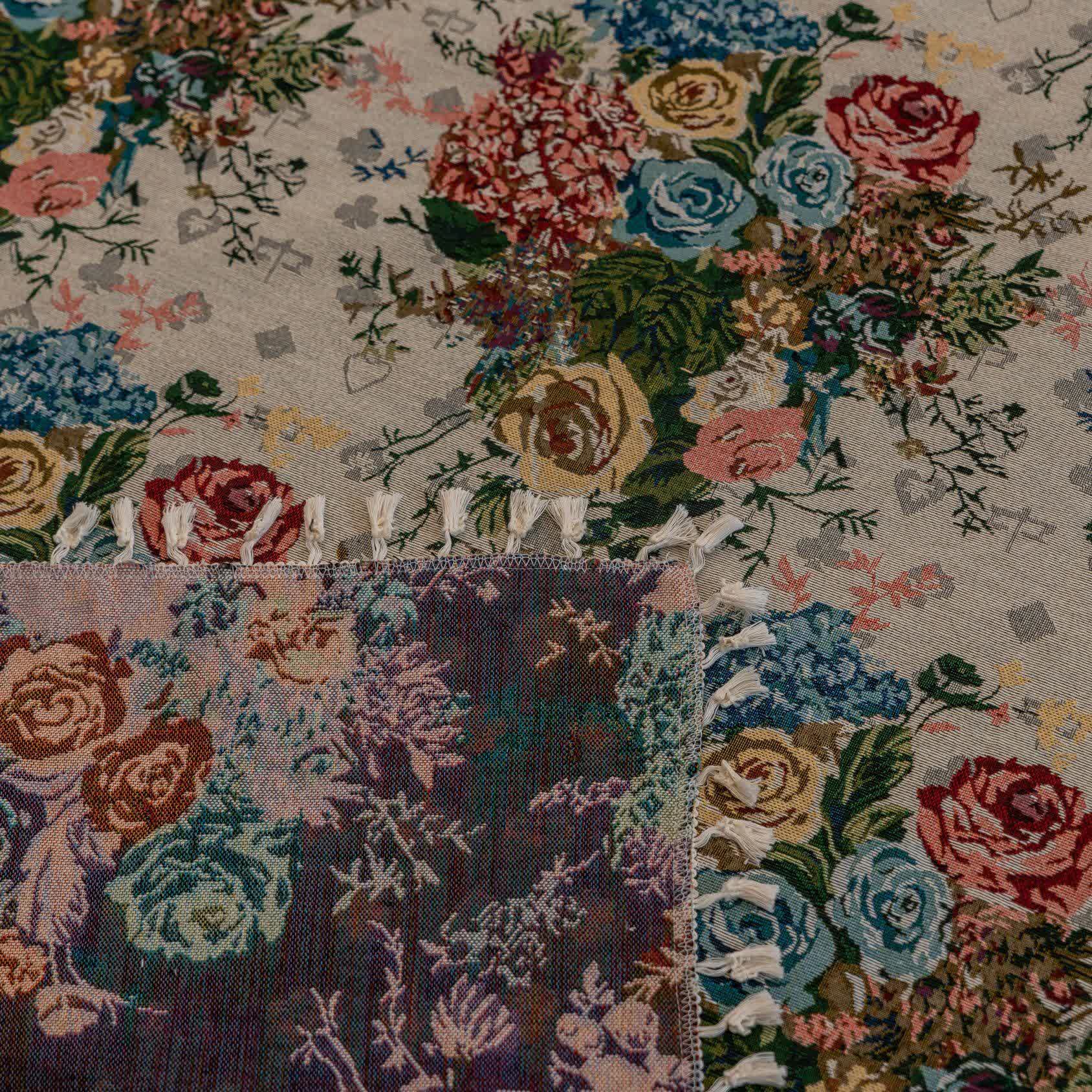 Retro Colorful Rose Tassel Curtain - image 9