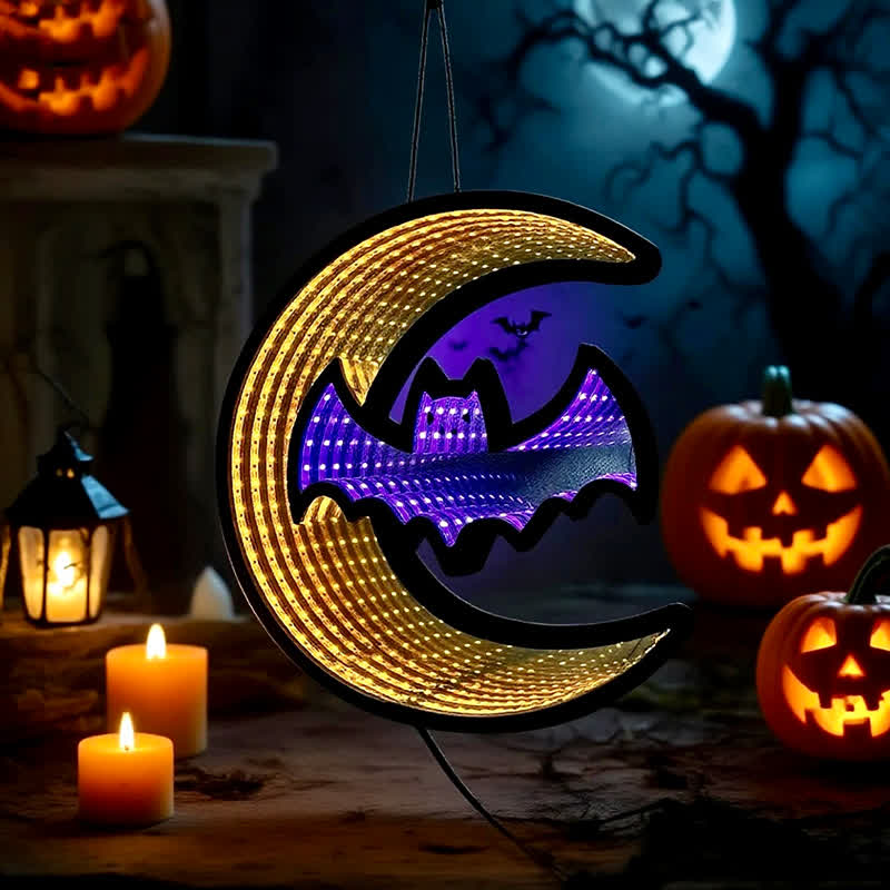 3D Bat Infinity Lights Hanging Decoration - 3PCS - 1"W x 8"L x 8"H - image 1