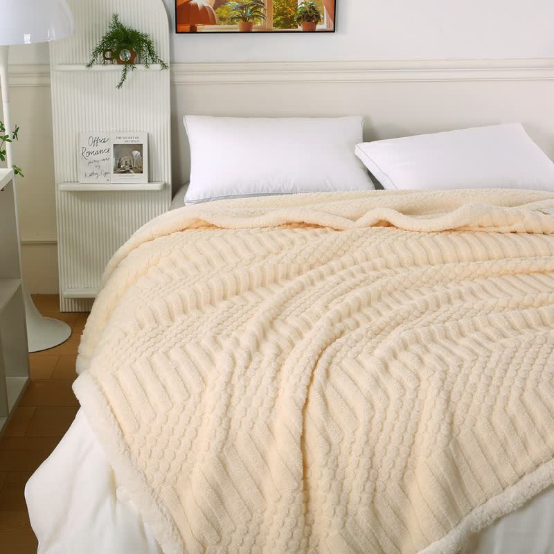 Solid Color Textured Fleece Throw Blanket - image 2