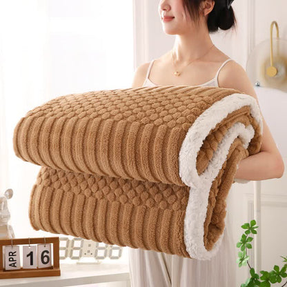 Solid Color Textured Fleece Throw Blanket - Brown - Queen - image 11