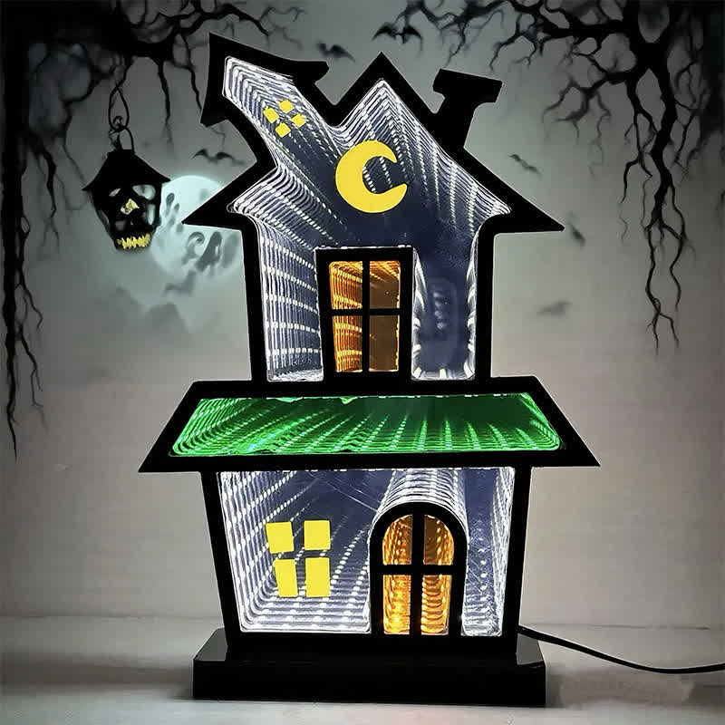 3D House Infinity Lights Halloween Decoration - image 2