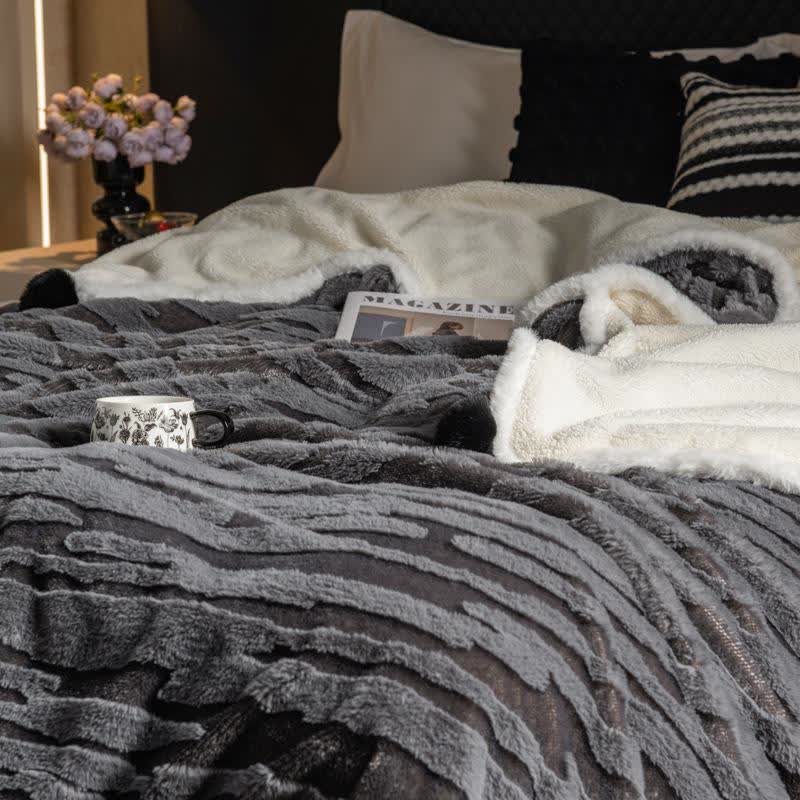 Textured Striped Jacquard Throw Blanket - image 3