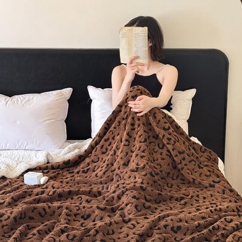 Leopard Jacquard Sherpa Throw Blanket - image 17