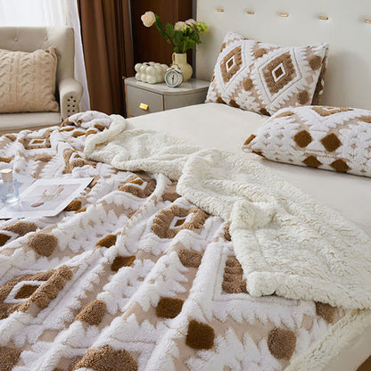 Bohemian Style Jacquard Sherpa Throw Blanket - image 4