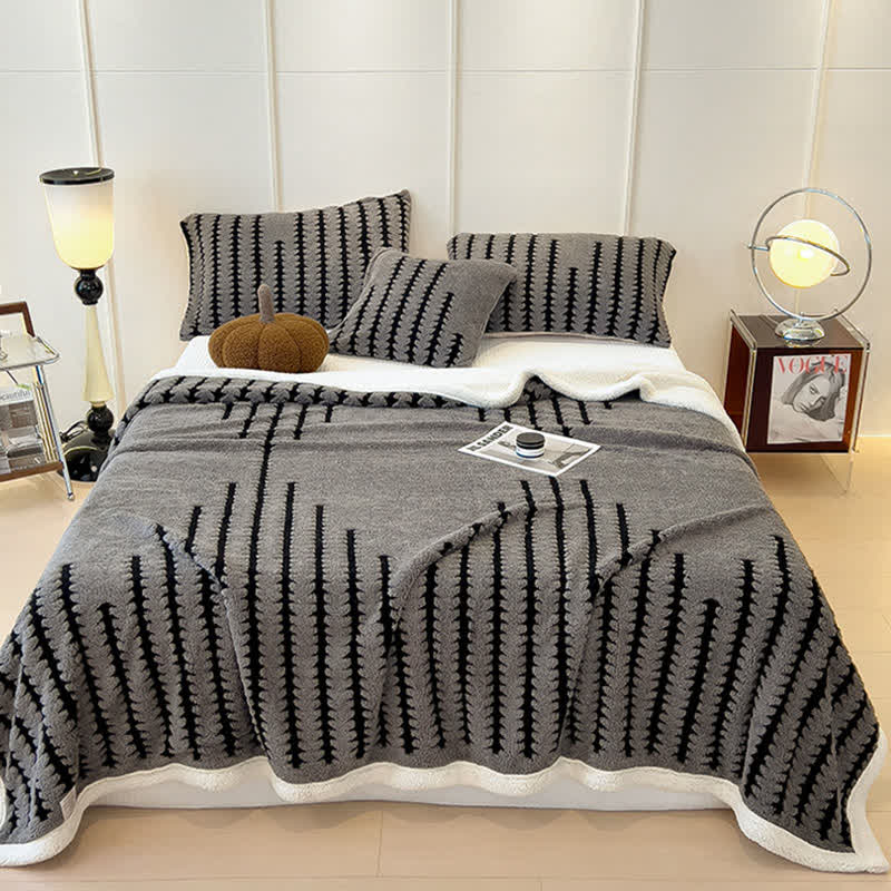 Geometric Print Jacquard Throw Blanket - Dark Grey - King - image 12