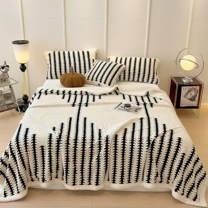 Geometric Print Jacquard Throw Blanket - Beige - King - image 14