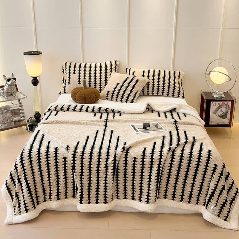 Geometric Print Jacquard Throw Blanket - Khaki - King - image 22