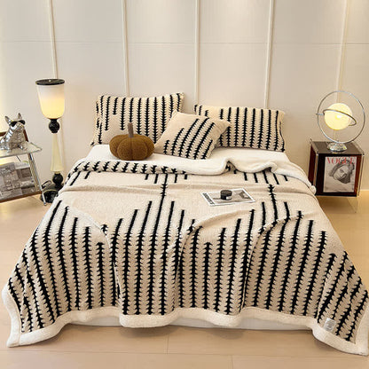 Geometric Print Jacquard Throw Blanket - Khaki - King - image 22