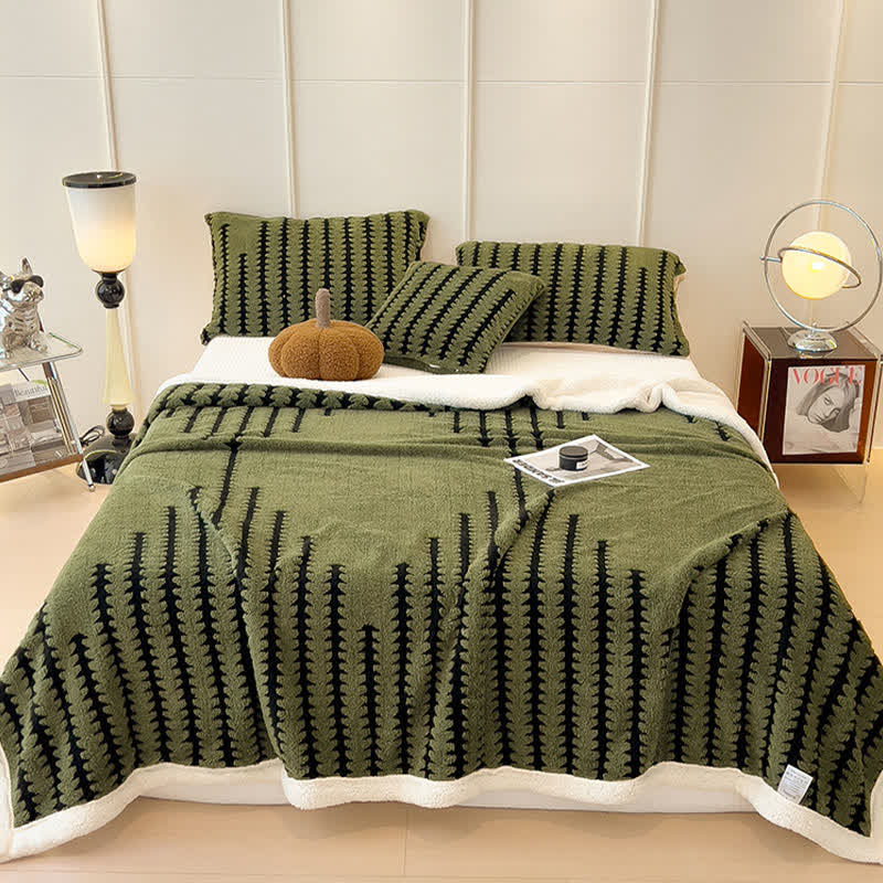 Geometric Print Jacquard Throw Blanket - Green - King - image 16