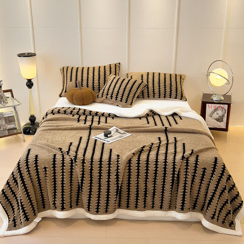 Geometric Print Jacquard Throw Blanket - Coffee - King - image 18