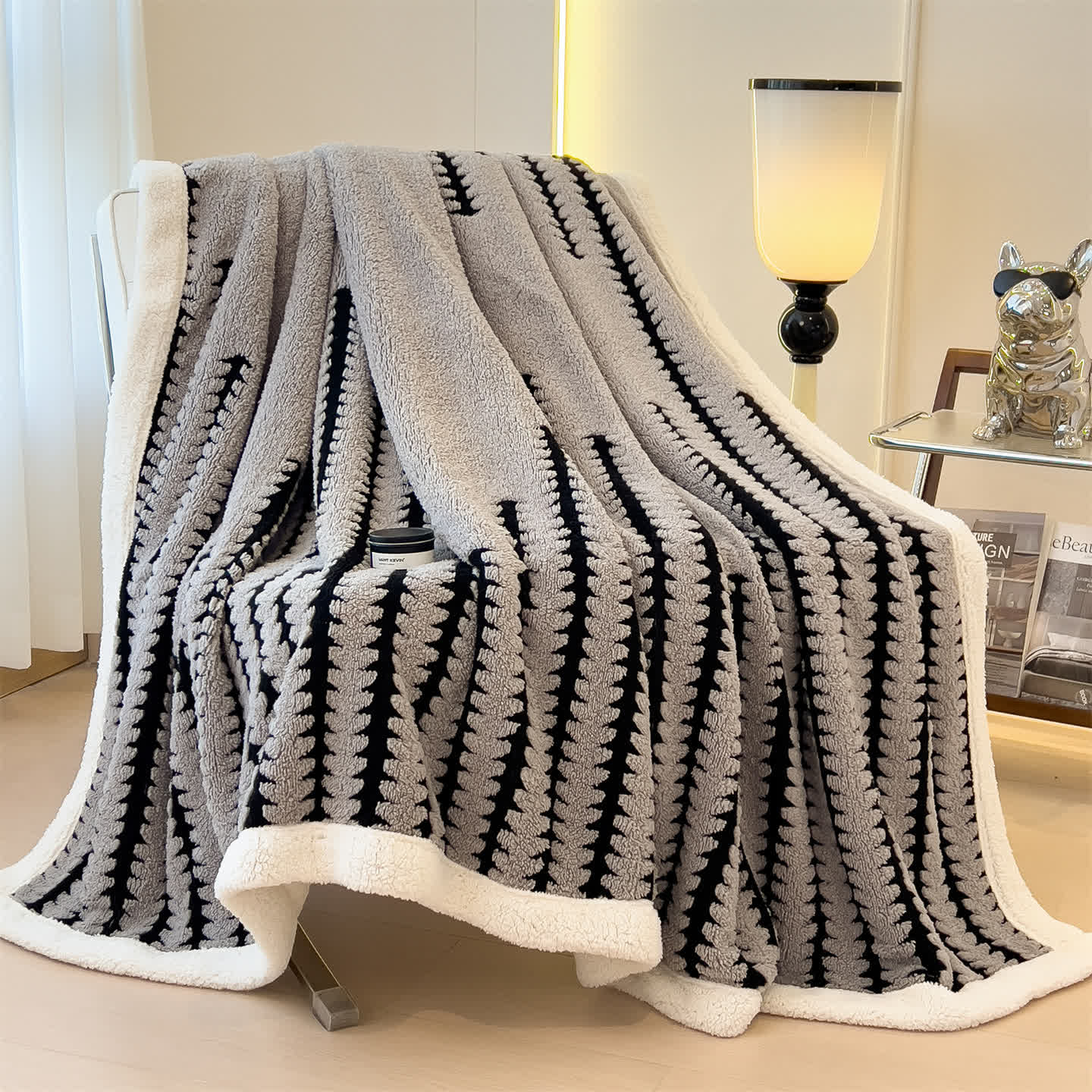 Geometric Print Jacquard Throw Blanket - image 10