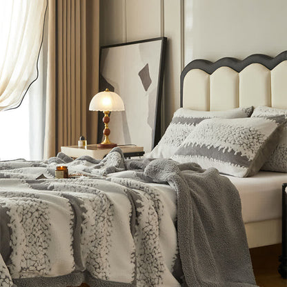  Double Layer Striped Print Sherpa Blanket - image 9