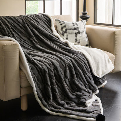 Textured Striped Jacquard Throw Blanket - image 4