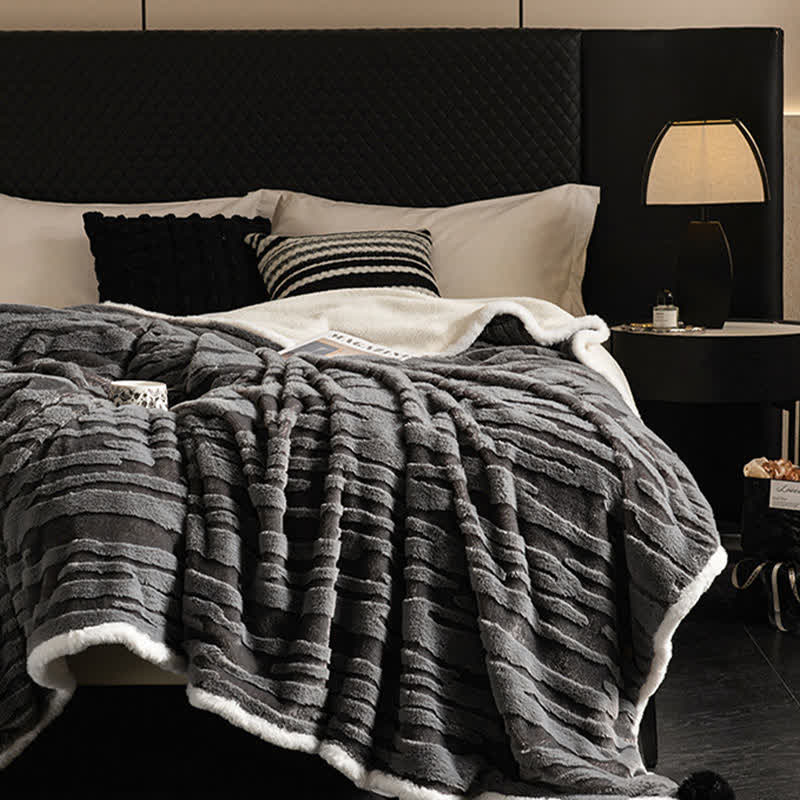 Textured Striped Jacquard Throw Blanket - image 2