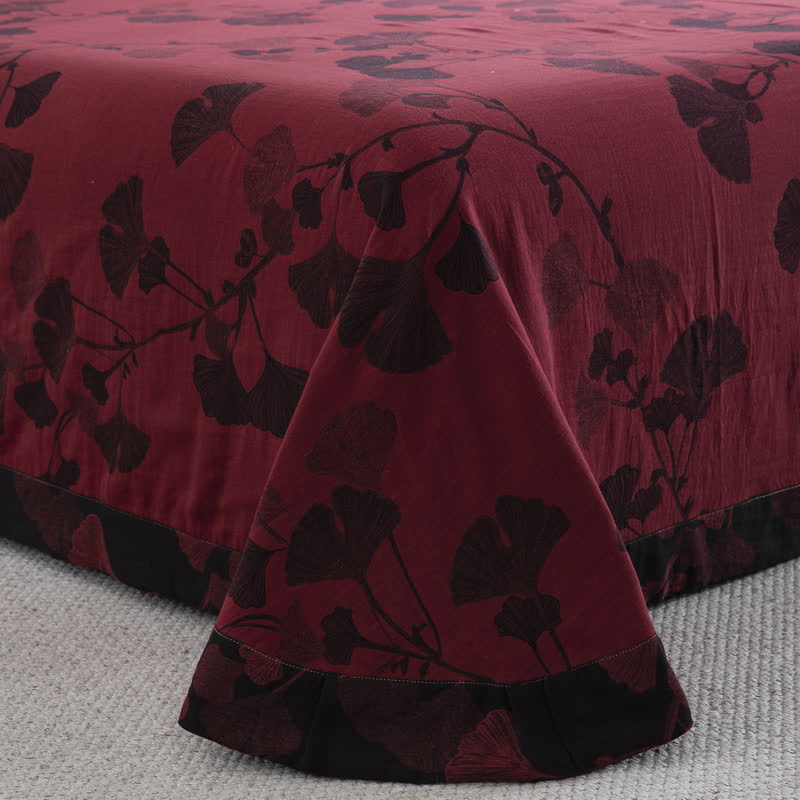 Ownkoti Button Ginkgo Leaf Cotton Gauze Bedding Set (4PCS) - image 28