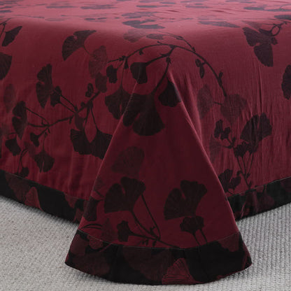 Button Ginkgo Leaf Cotton Gauze Bedding Set (4PCS) - image 28