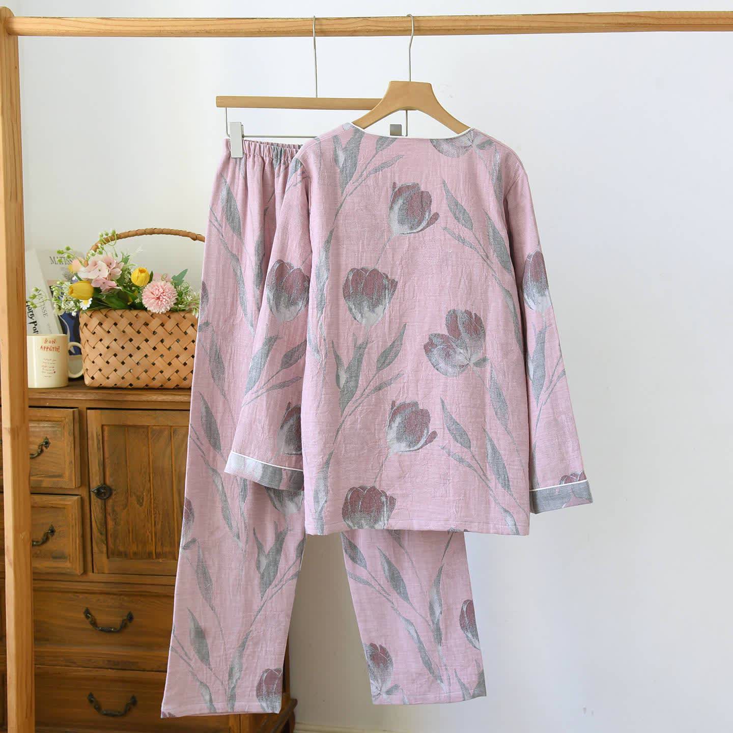 Tulip Cotton Gauze Jacquard Loungewear Set - image 6