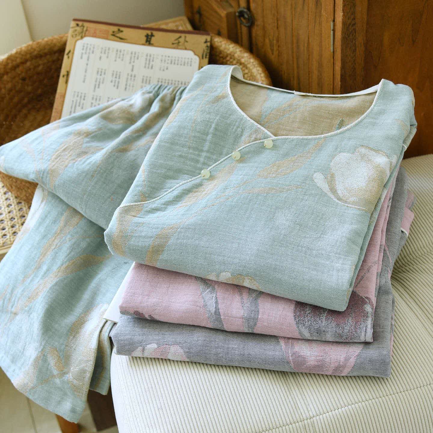 Tulip Cotton Gauze Jacquard Loungewear Set - image 2