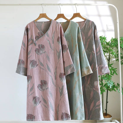 Tulip Natural Cotton Gauze Jacquard Nightdress - image 2
