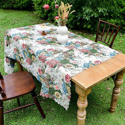 Colorful Rose Scalloped Edge Tablecloth - image 4