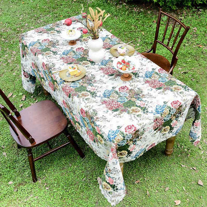 Colorful Rose Scalloped Edge Tablecloth - image 3